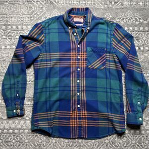 Thomas Pink Casual Flannel Button Up Shirt Men's Size Large Blue Green London